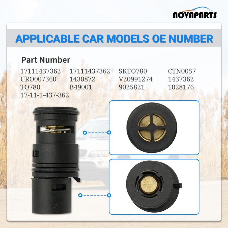 NOVAPARTS 17111437362 Oil Cooler Radiator Expansion Tank Thermostat for BMW E46 323i 323ci 328i 328ci 325i 325ci 330i 330ci 330xi X3 X5 Z4 17 11 1 437 362 - Image 3